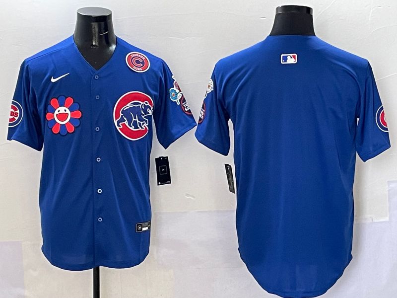 Men Chicago Cubs Blank Blue Flower Edition 2025 Nike MLB Jersey style 2